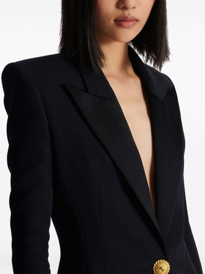 Wool single-breasted blazer jacket