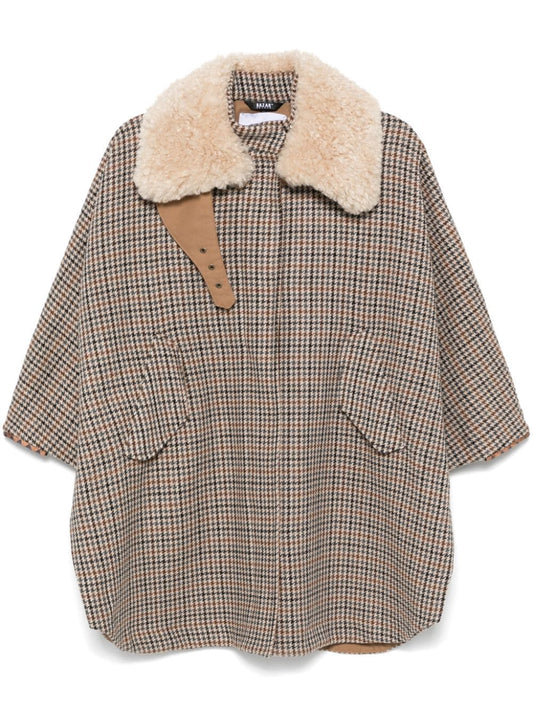 Checked wool coat