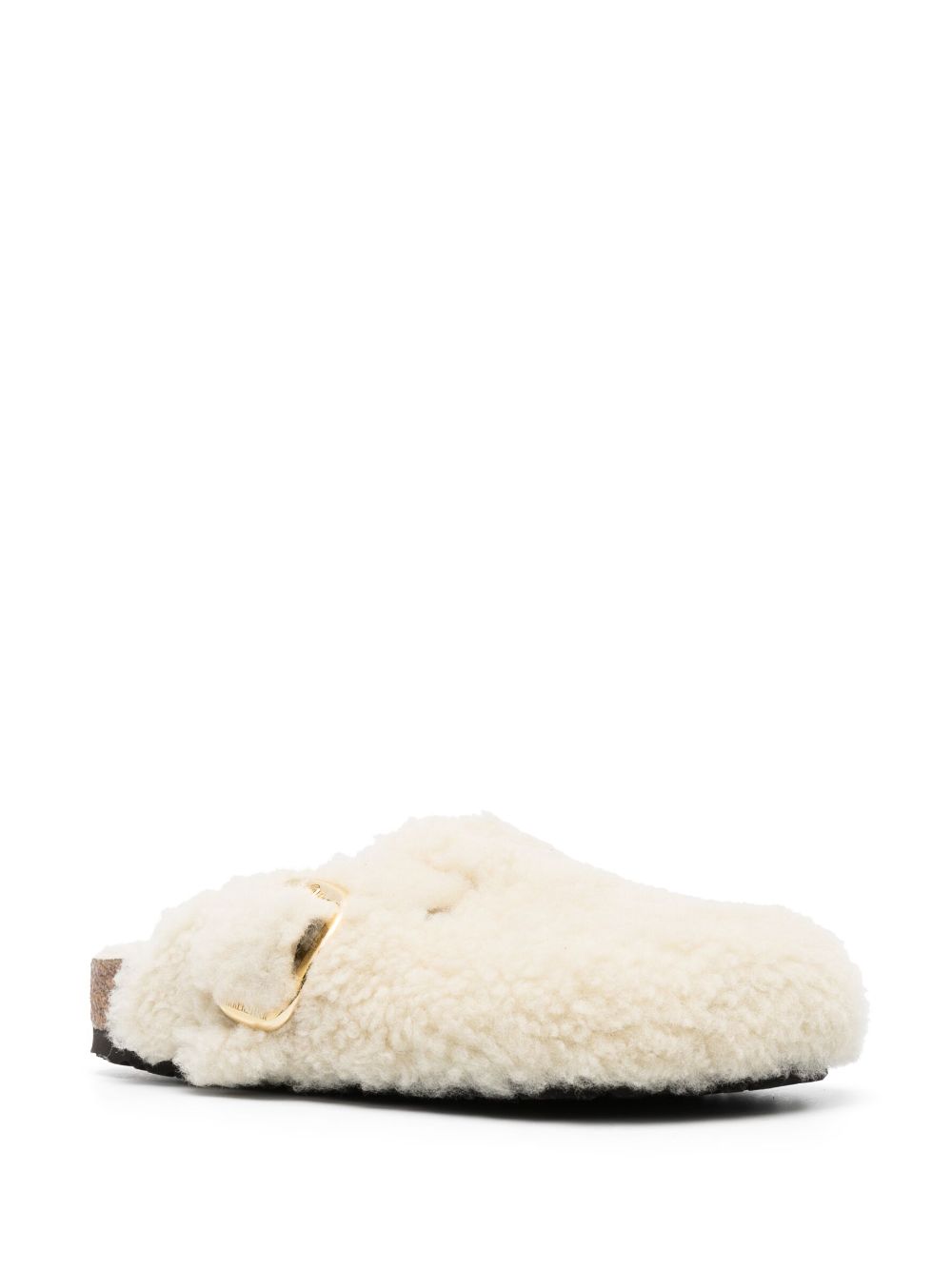 Boston big buckle shearling slippers