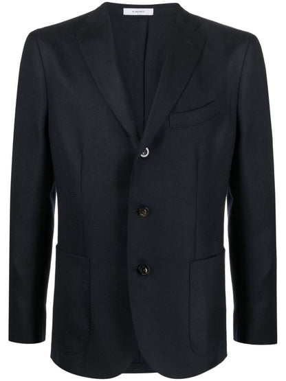 Wool single-breasted blazer jacket