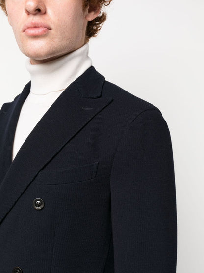 Wool blend double-breasted jacket