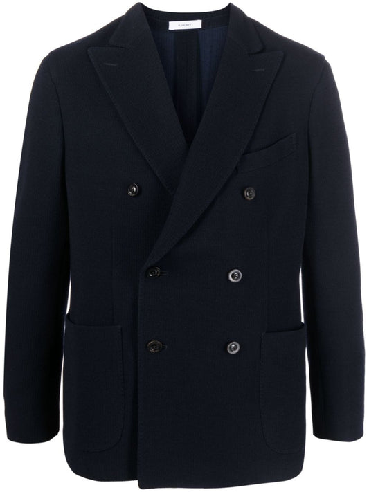 Wool blend double-breasted jacket