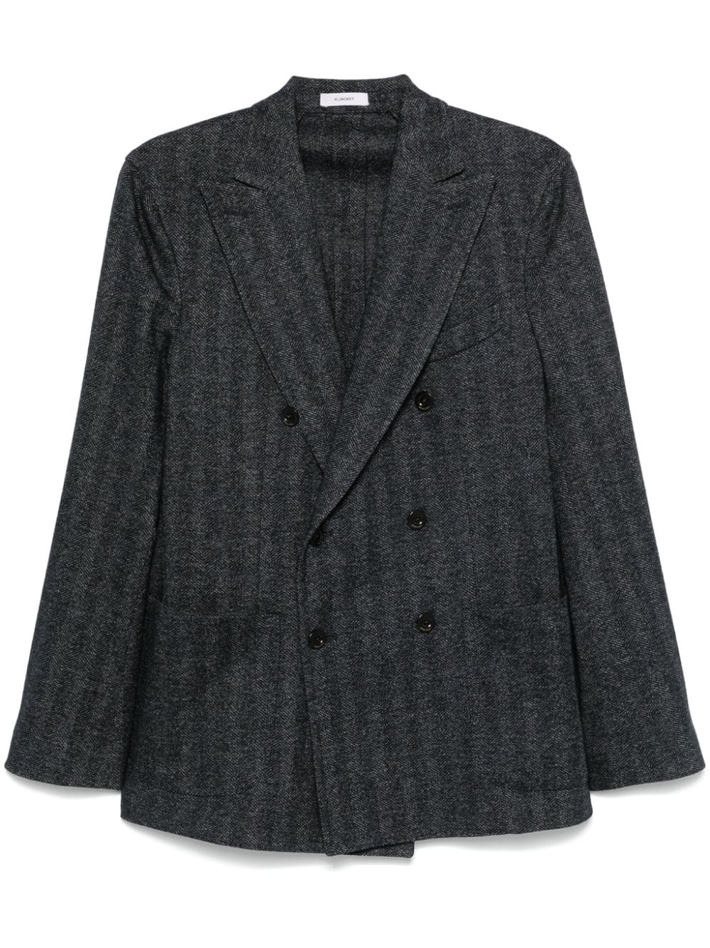 Wool and cotton double-breasted jacket