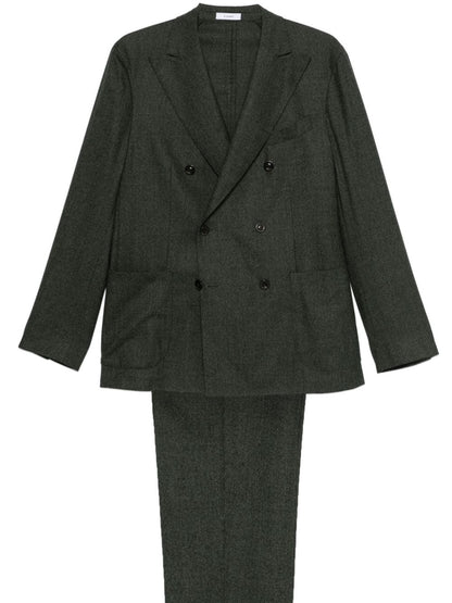 Wool pied-de-poule suit