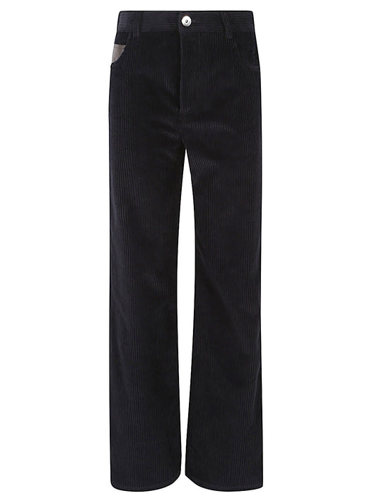 Velvet straight trousers