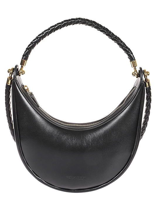 Hula hoop leather handbag