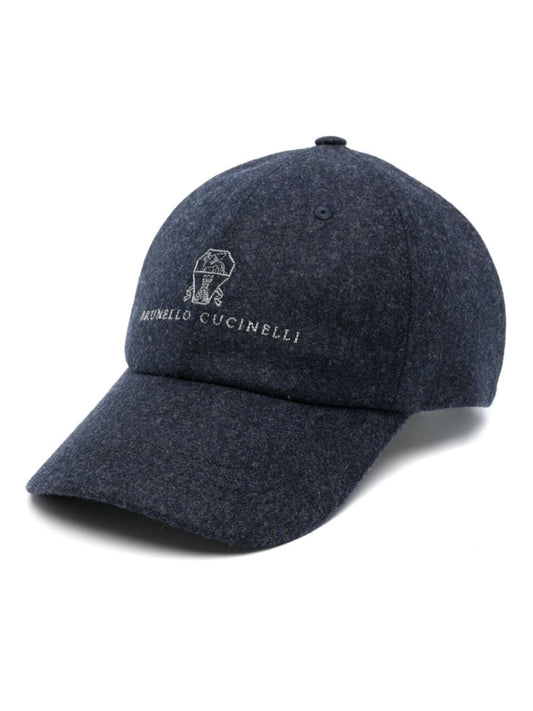 Logo wool baseball cap