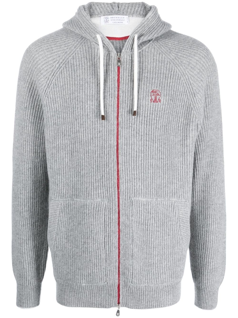 Cashmere zipped hoodie