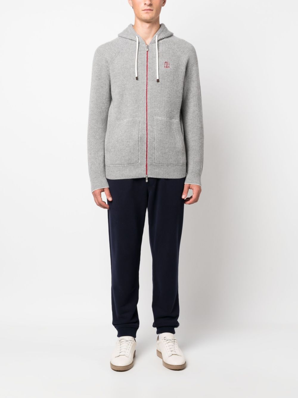 Cashmere zipped hoodie