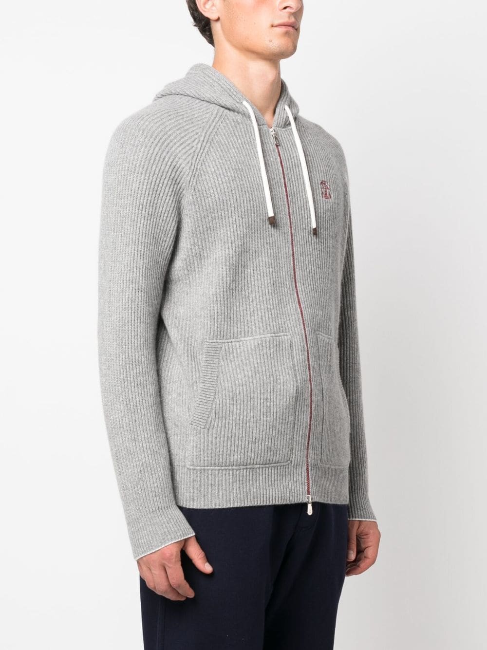 Cashmere hooded cardigan