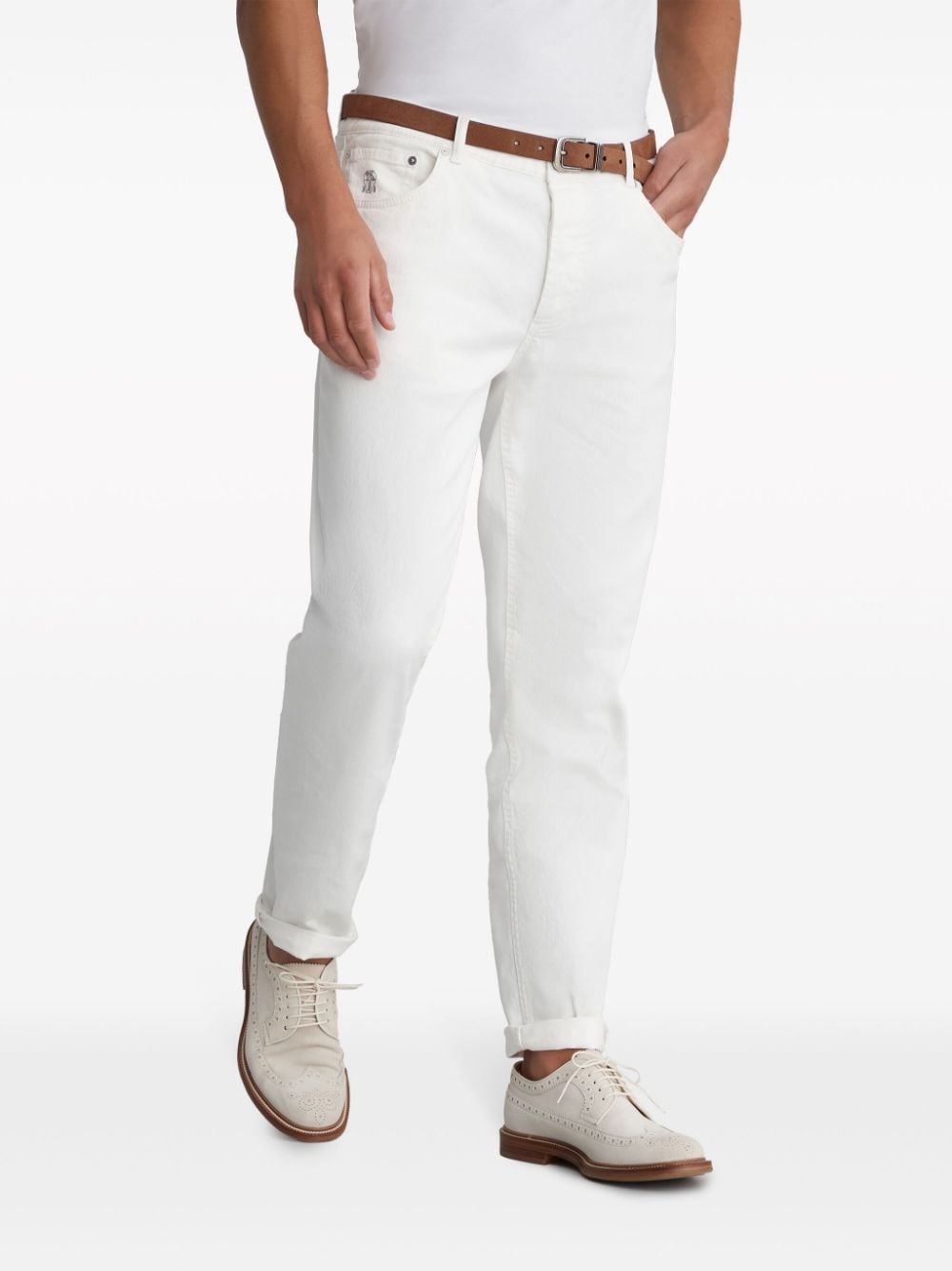 Denim cotton trousers