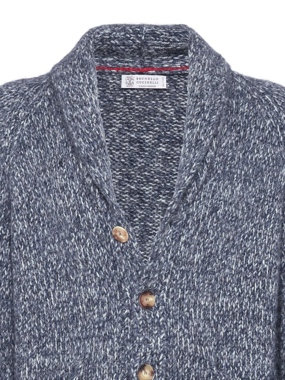 V-necked wool cardigan