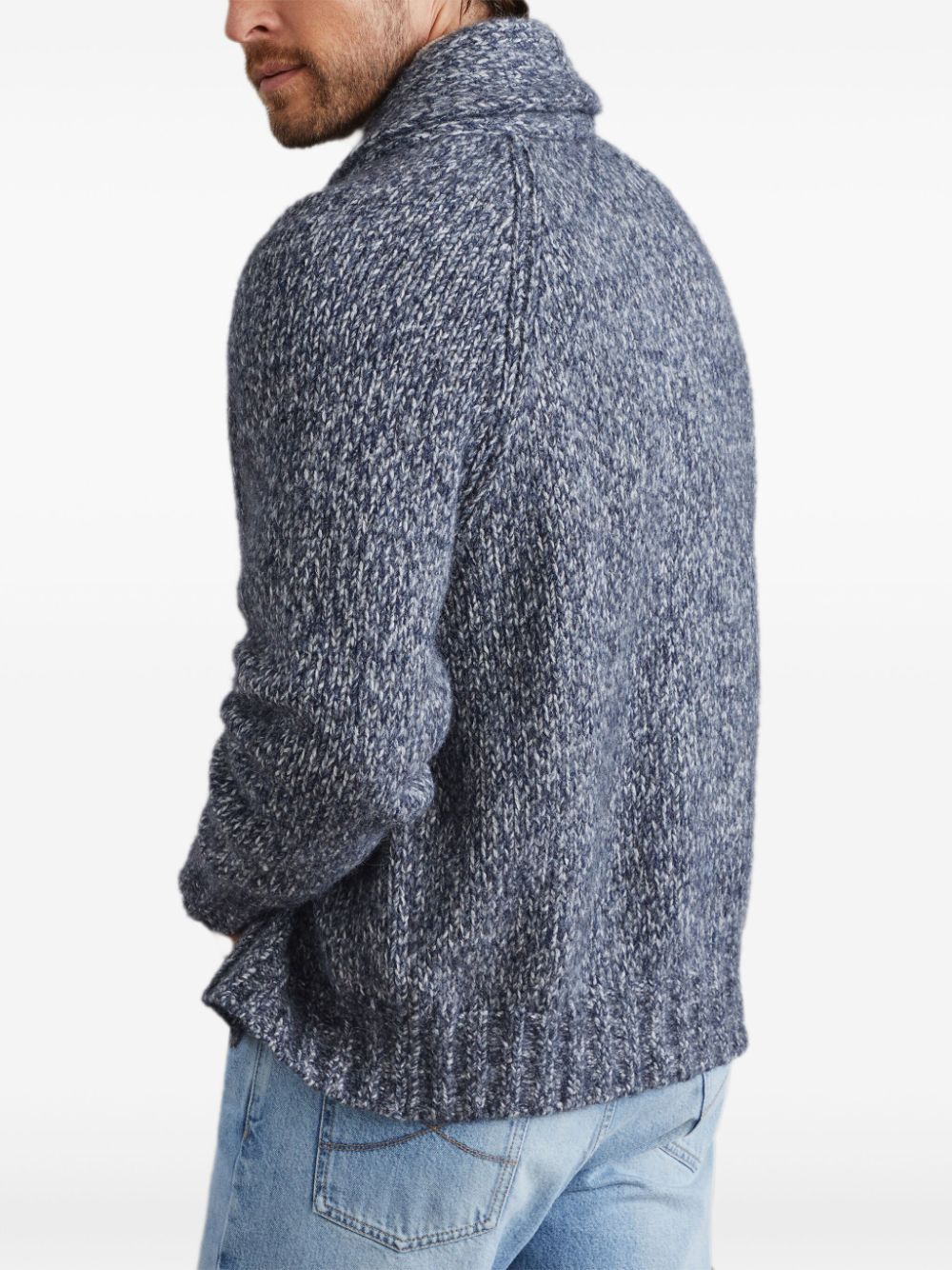 V-necked wool cardigan