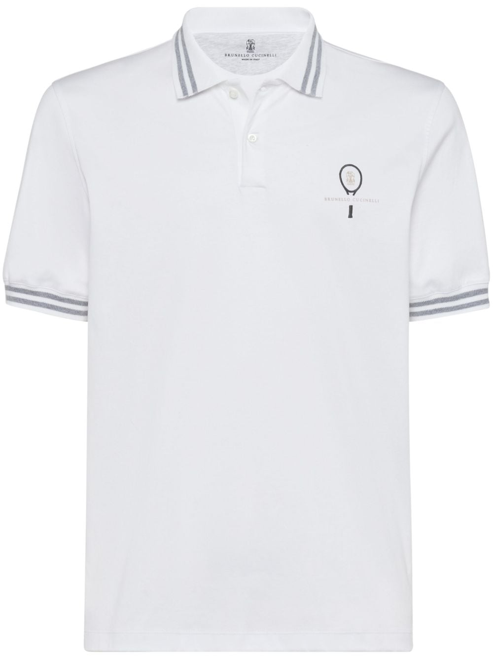 Cotton polo with tennis logo