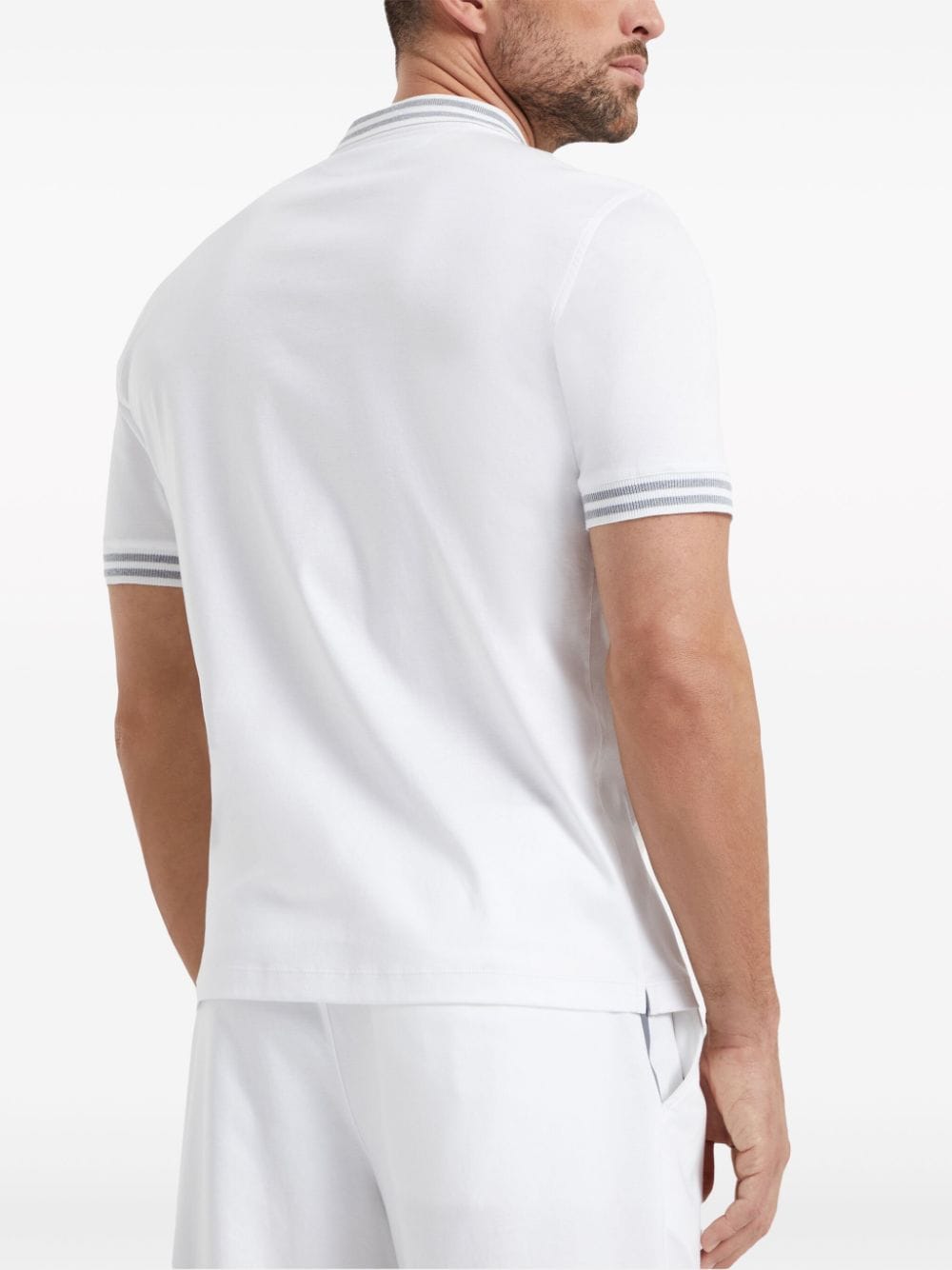 Cotton polo with tennis logo