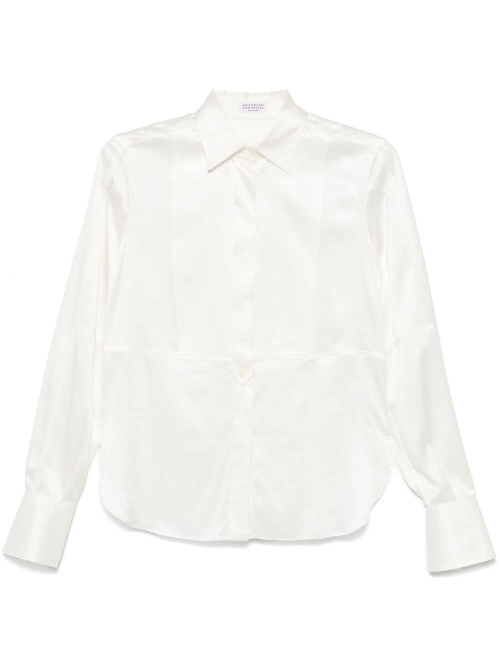 Silk stain shirt with shiny details