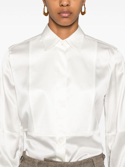 Silk stain shirt with shiny details