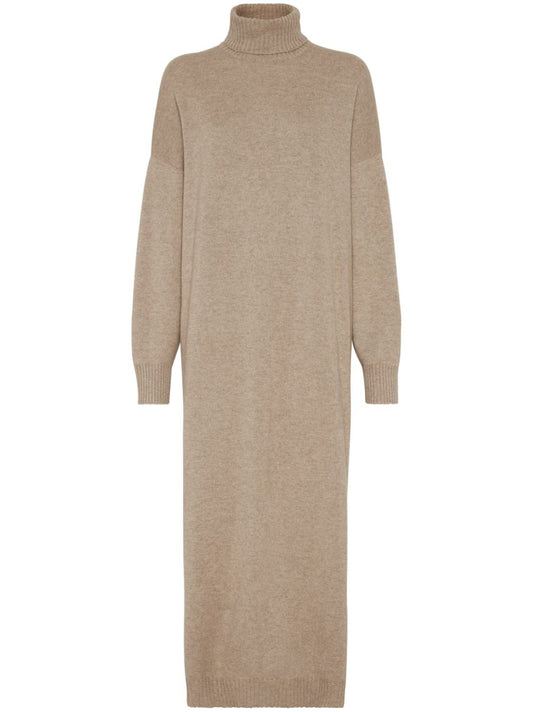 Cashmere dress with precious details