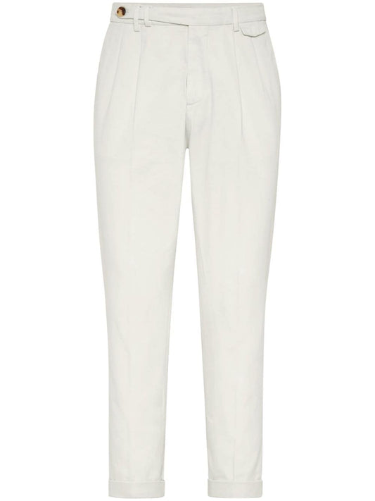 Double darts cotton trousers