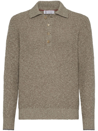 Cashmere and wool knitted polo