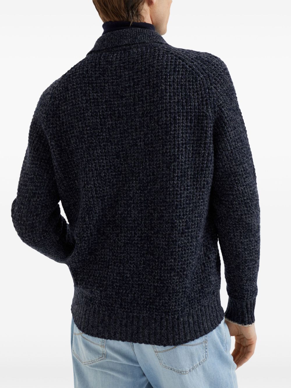 Cashmere and wool knitted polo