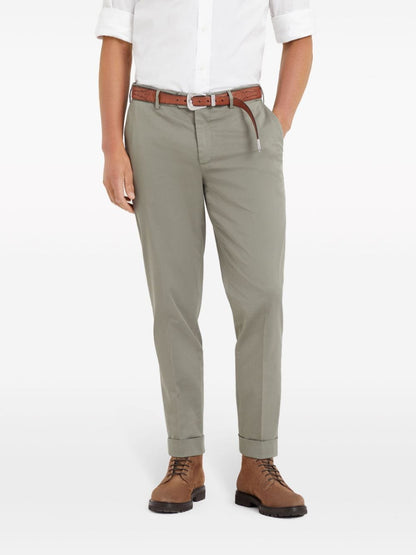 Gabardine cotton trousers