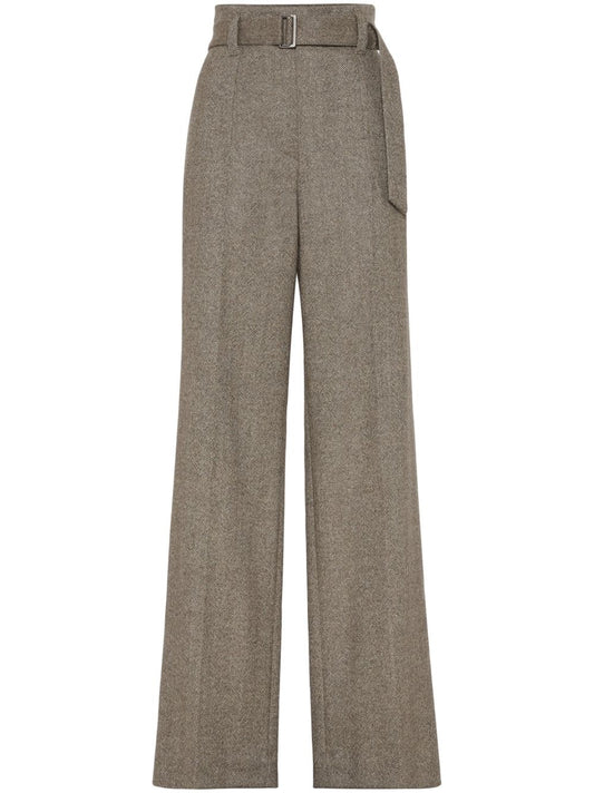 Wool high-wasited trousers