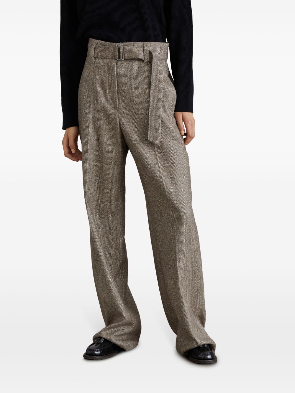 Wool high-wasited trousers