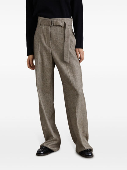 Wool high-wasited trousers