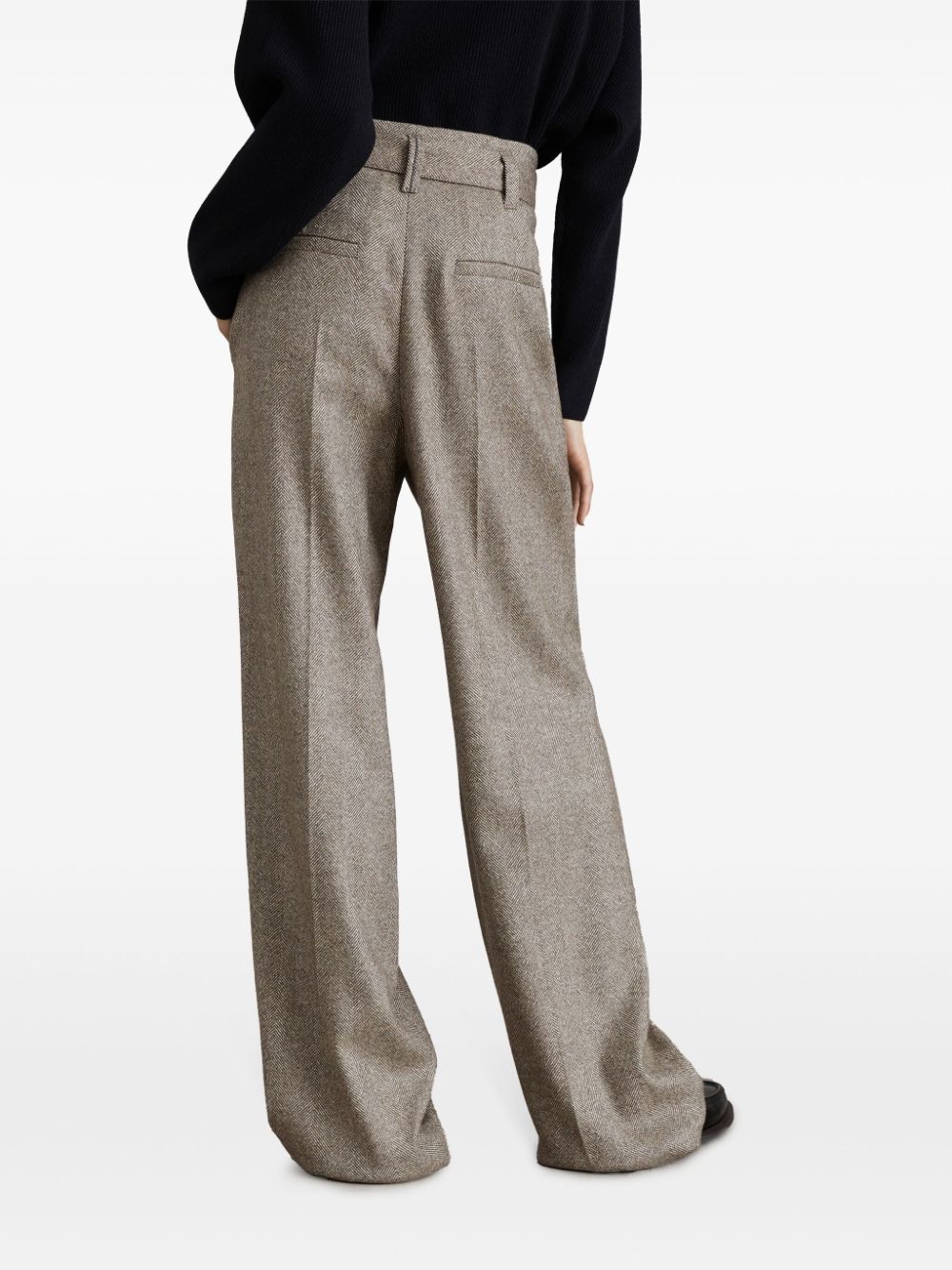 Wool high-wasited trousers