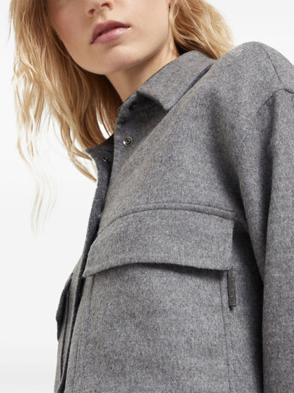 Virgin wool cropped jacket