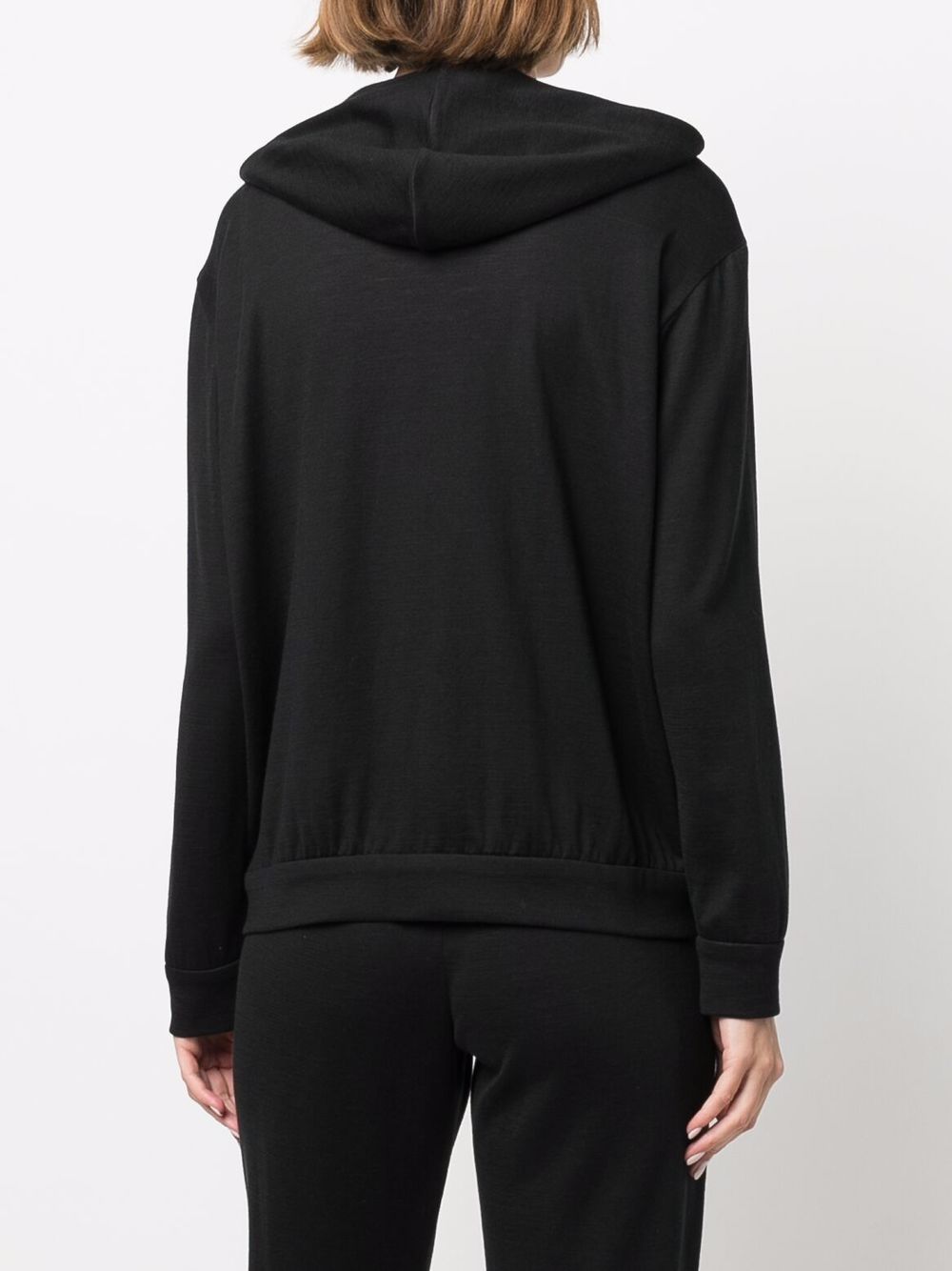 Cotton and silk blend zip-up hoodie