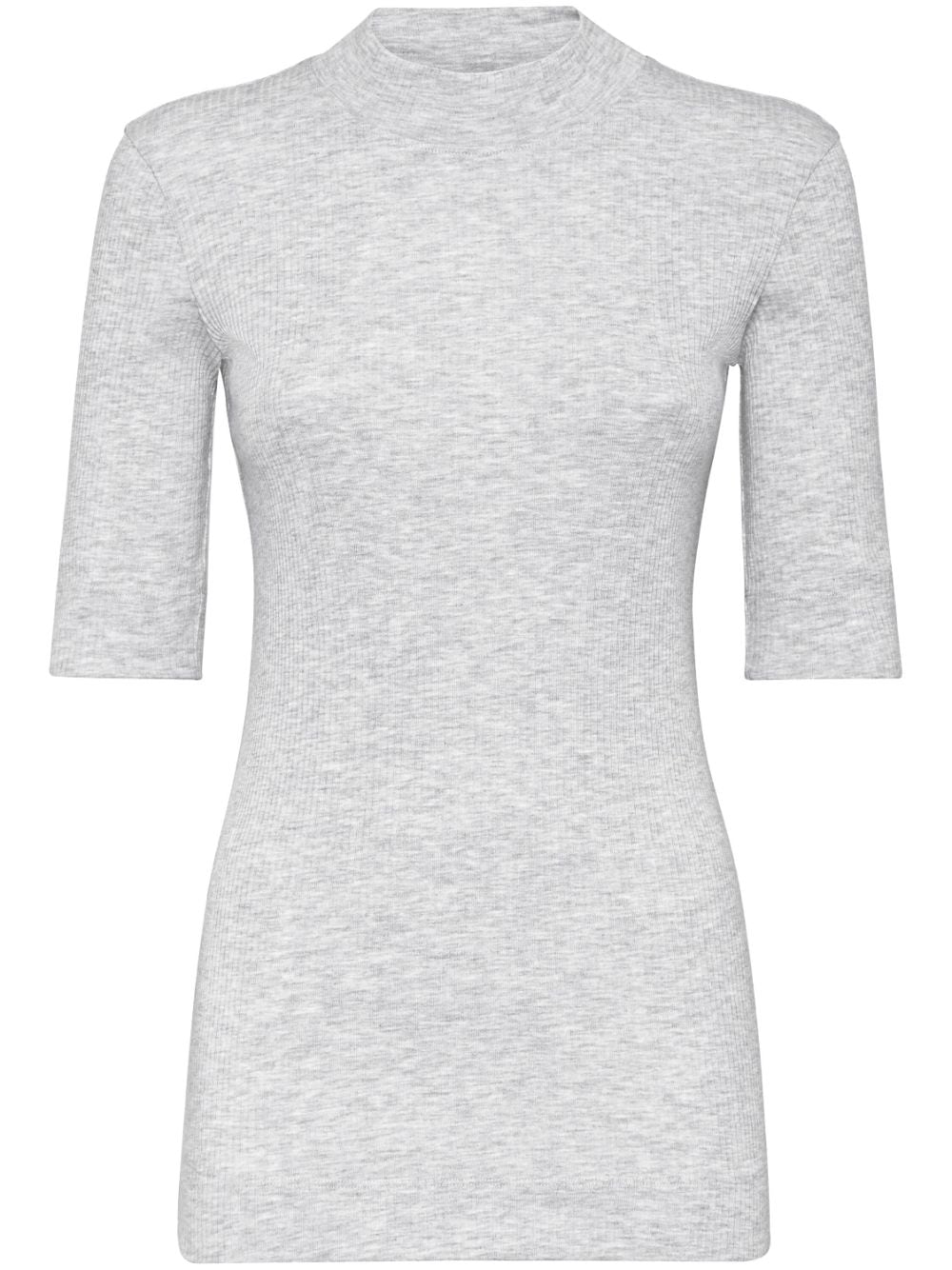 Mock neck cotton t-shirt