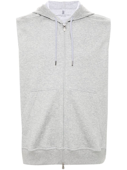 Cotton sleeveless hoodie