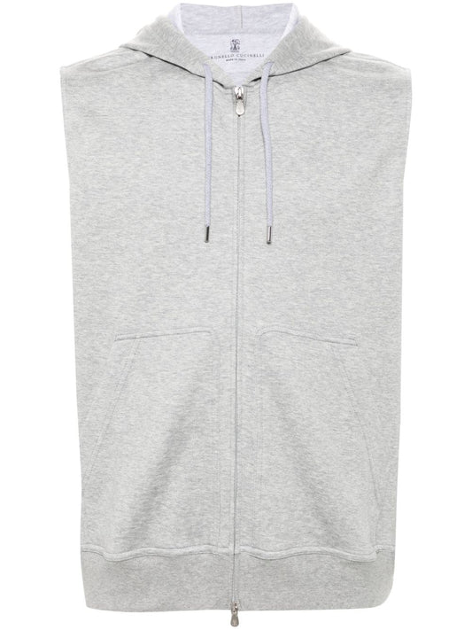 Cotton sleeveless hoodie