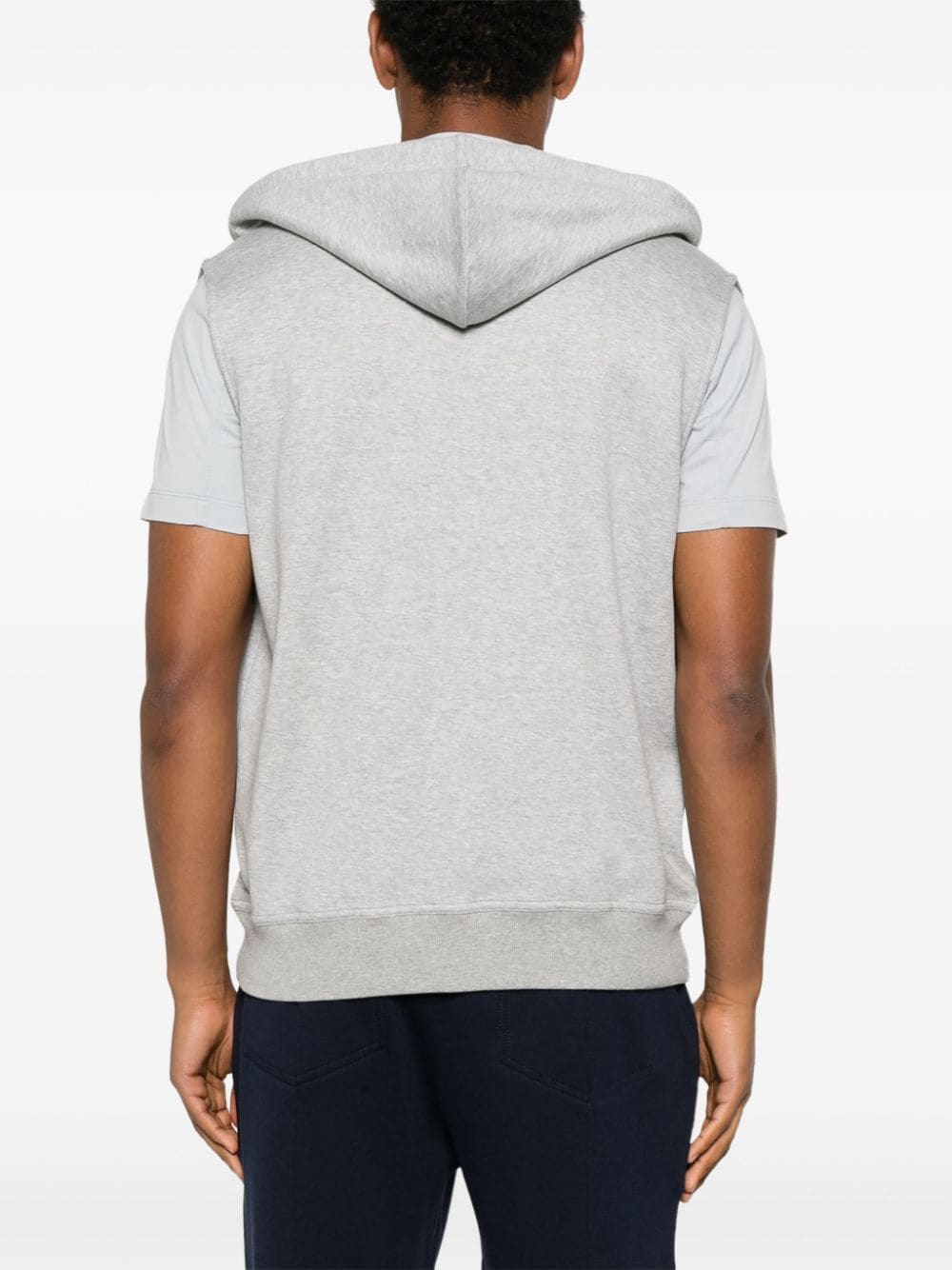 Cotton sleeveless hoodie