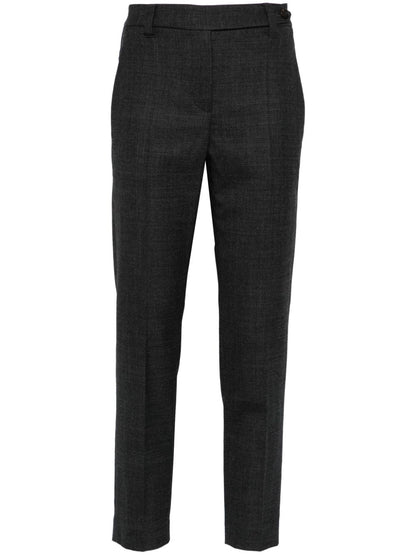 Wool trousers with shiny details