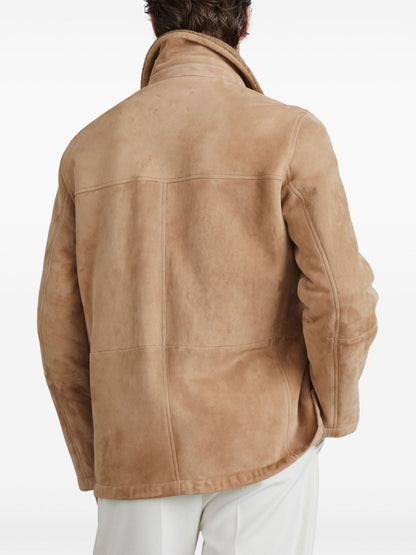 Suede shearling field jacket