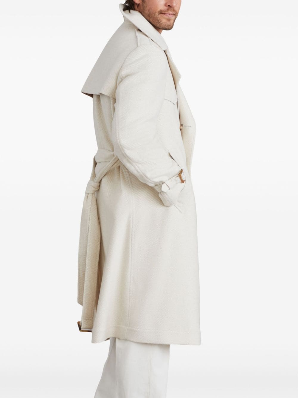 Cashmere and wool trench coat