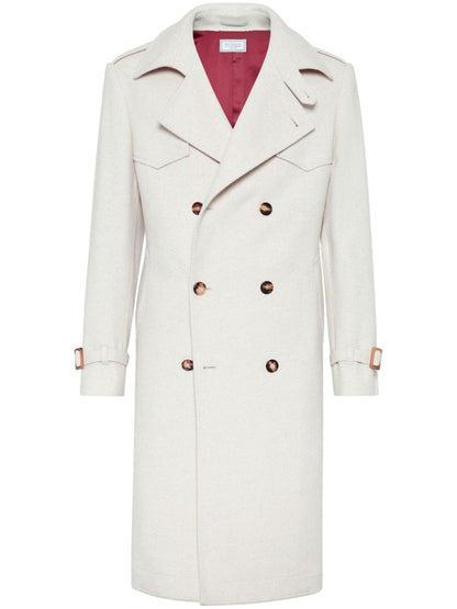 Cashmere and wool trench coat