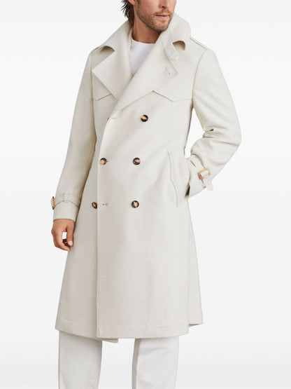 Cashmere and wool trench coat