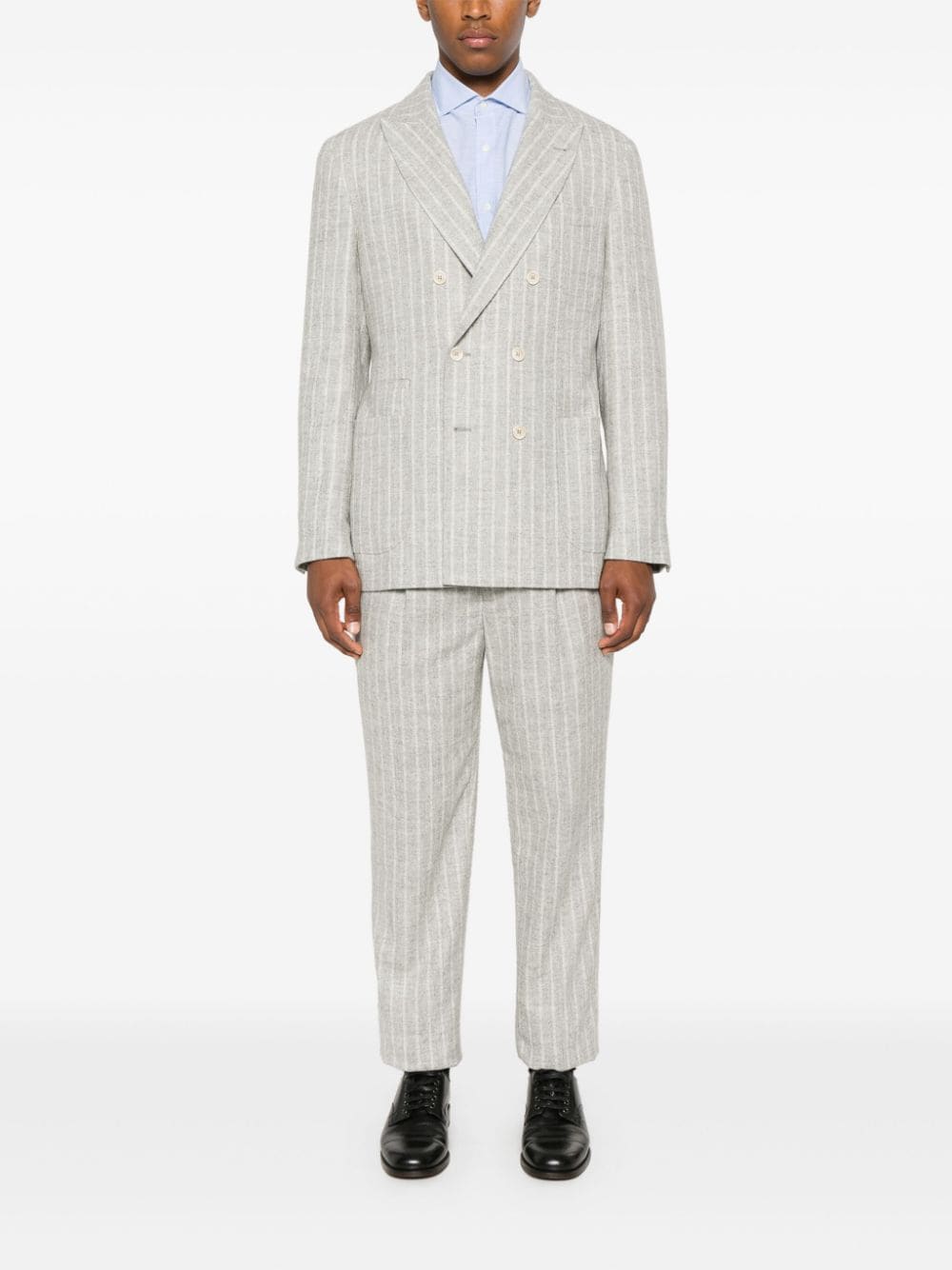 Wool pinstriped men's suit