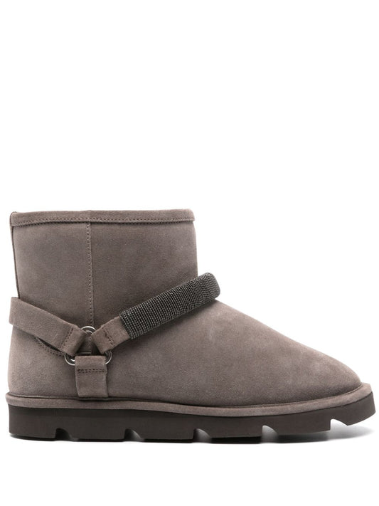 Suede ankle boots with shearling lining