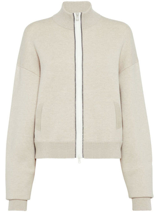 Wool zipped cardigan