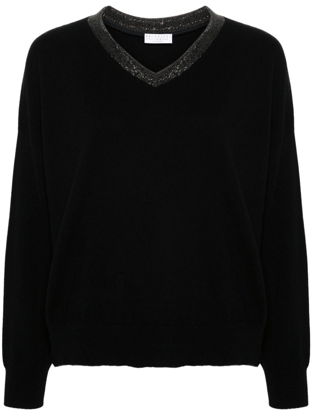 Cashmere v-necked sweater