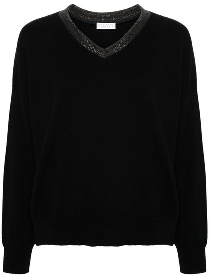 Cashmere v-necked sweater