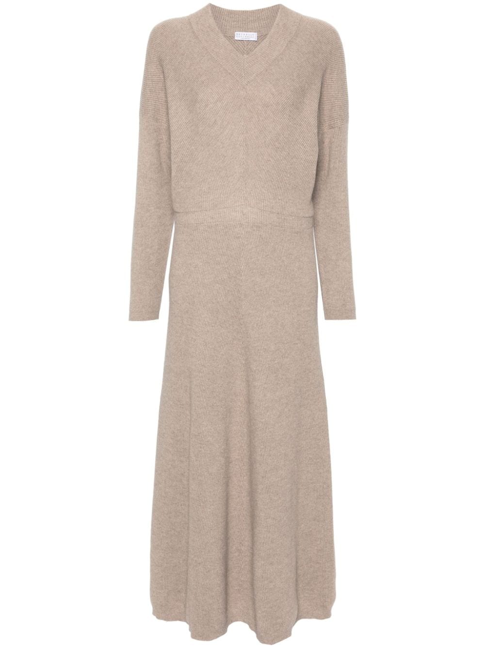 Cashmere v-necked dress