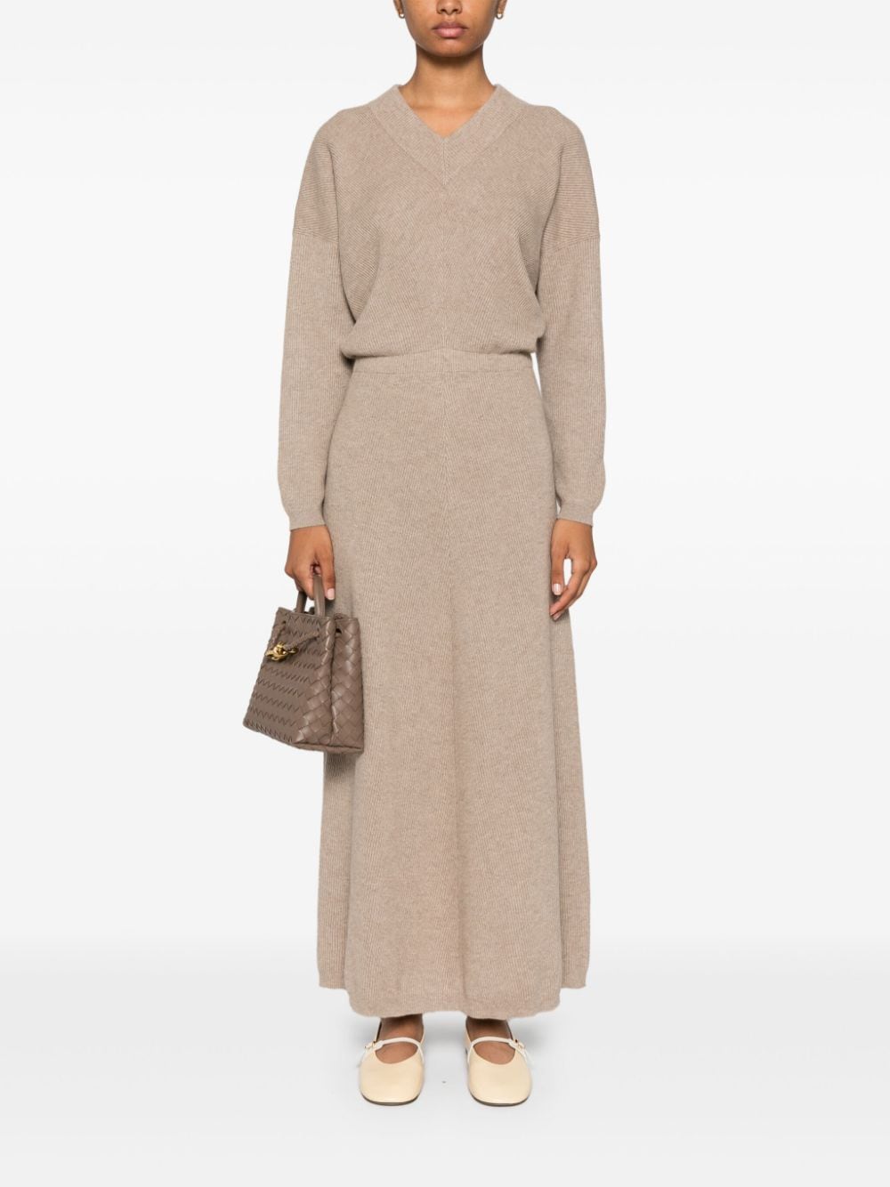 Cashmere v-necked dress