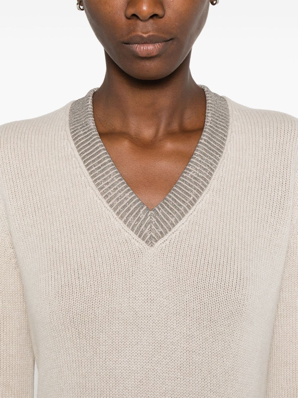 Cashmere v-necked sweater