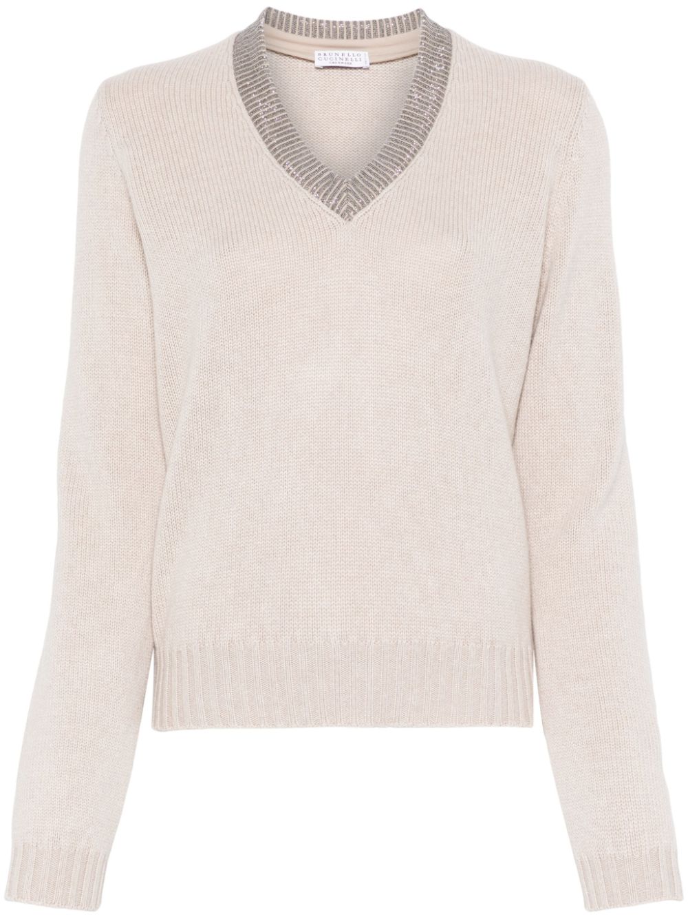 Cashmere v-necked sweater